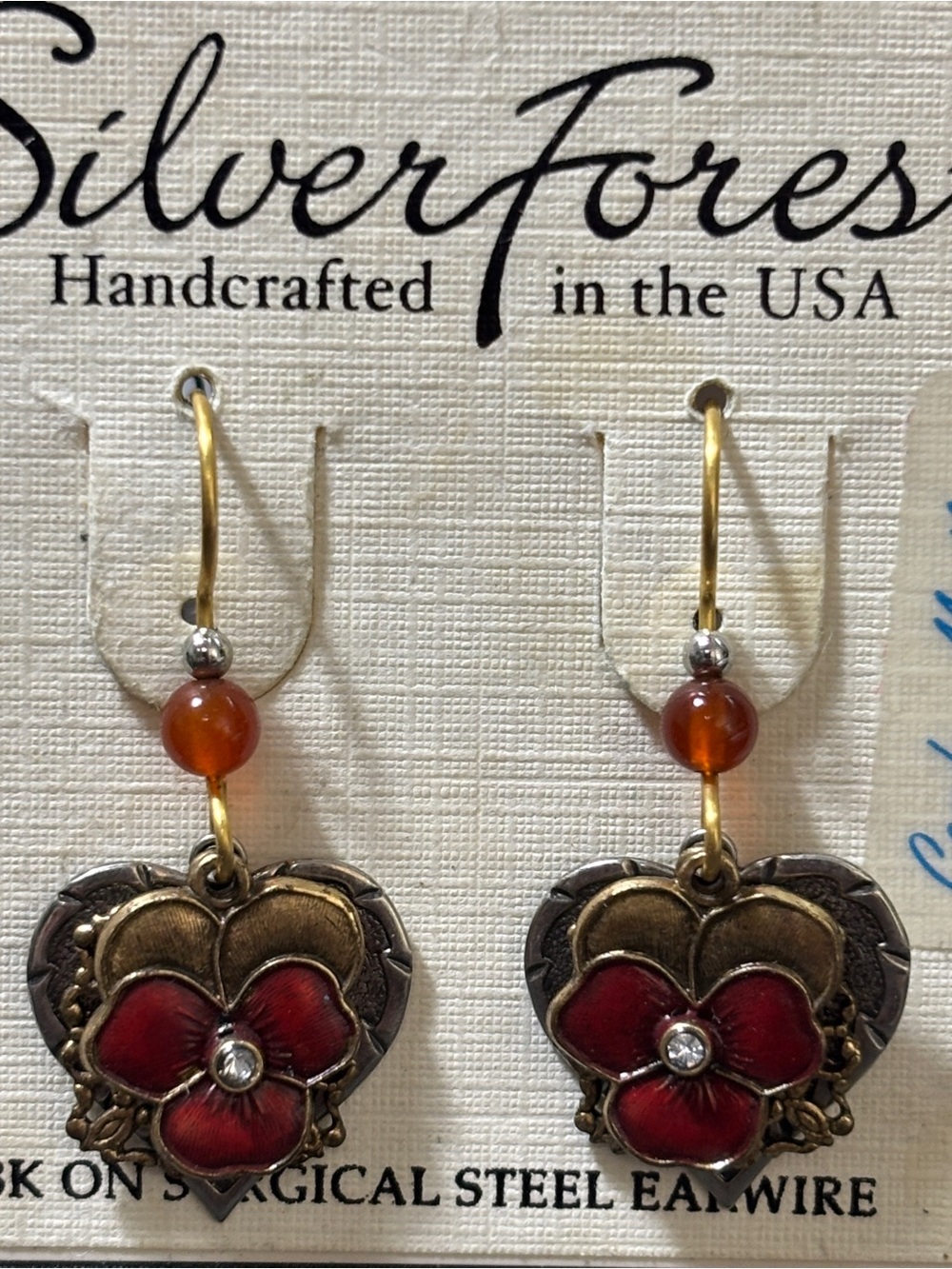 Silver Forest Garden Medley Earrings New On The Card 1.5" long.